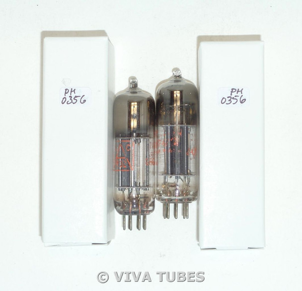 NOS Date Matched Pair Raytheon JRP-6X4W Silver Grey Plate S-Rods Vacuum Tubes