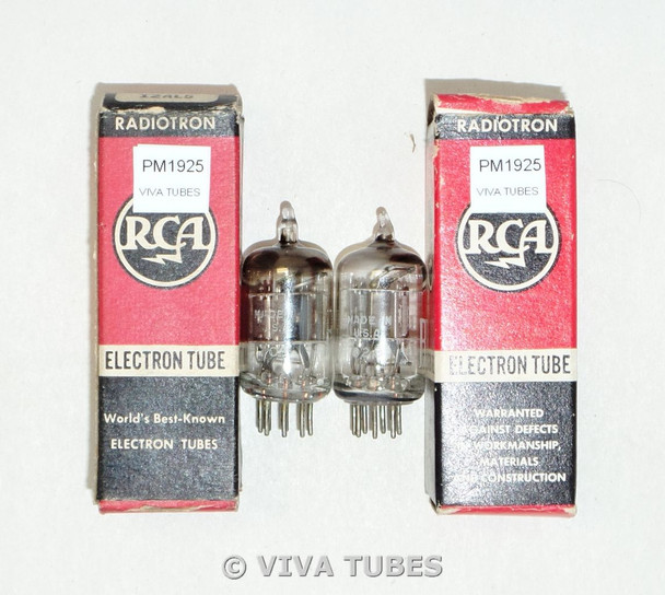 NOS NIB Matched Pair RCA USA 12AL5 Black/Silver Plate True D Get Vacuum Tubes