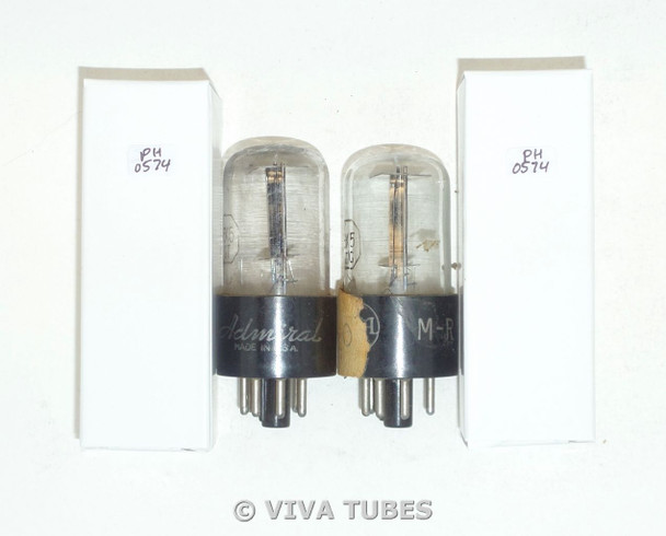 Matched Pair RCA USA 6X5GT Black Plate [] Get Vacuum Tubes Test= 46/50 & 46/66