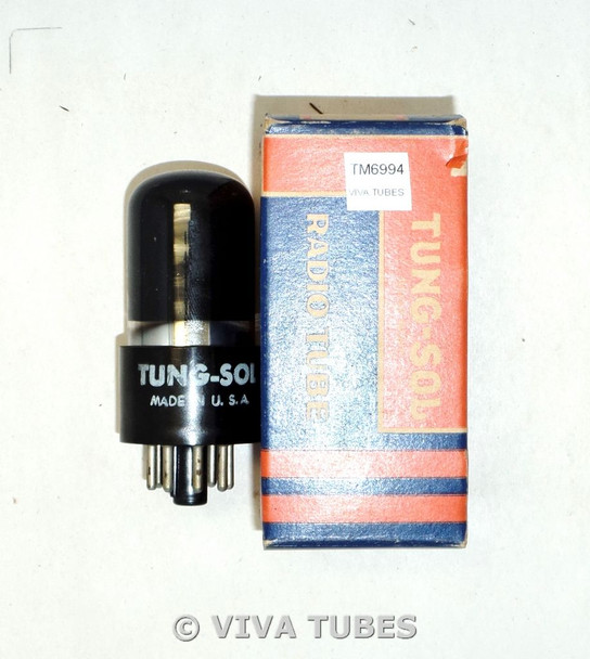 NOS NIB Tung-Sol USA 12A6GT Black Plate D Foil Get Smoked Glass Vacuum Tube