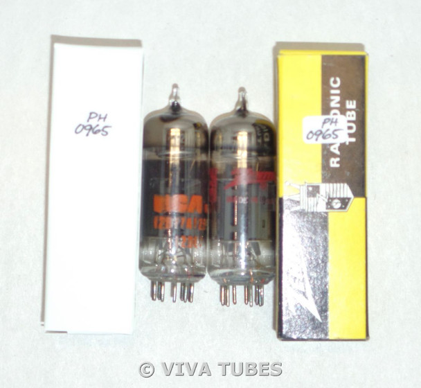 NOS Matched Pair RCA USA 12BY7A/12BV7/12DQ7 Solid Disc Get Smoke Vacuum Tubes