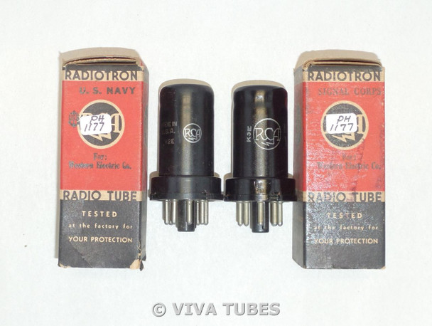 NOS NIB Date Matched Pair RCA USA JAN-12SH7/VT-288 Metal Vacuum Tubes 100+%