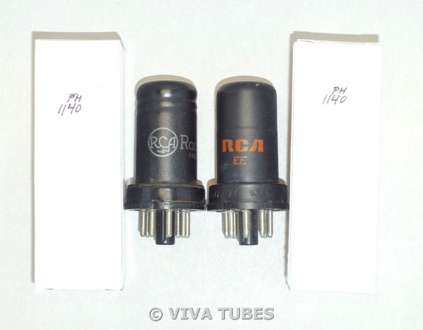 NOS Matched Pair RCA USA 12SJ7 Metal Vacuum Tubes 100+%