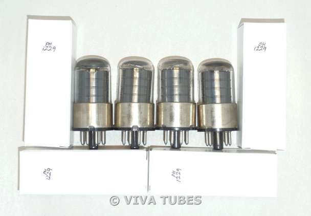 NOS Matched Quad (4) Unknown USA 12SK7GT Grey Plate Top [] Get Vacuum Tubes