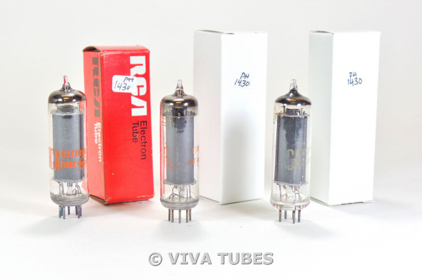 NOS Matched Trio (3) RCA USA 50C5 [HL92] Black Plate Top Disc Get Vacuum Tubes