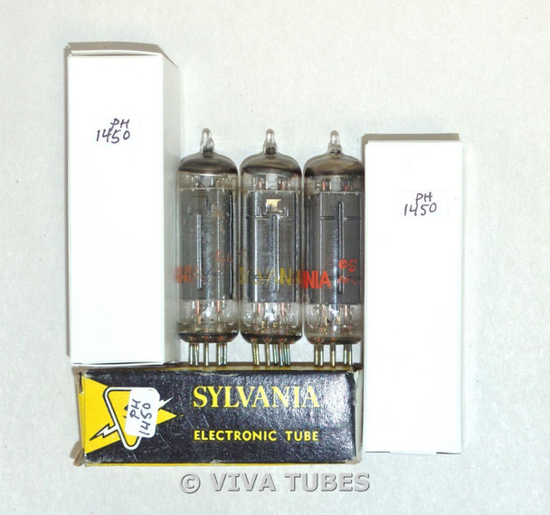 NOS Matched Trio (3) Sylvania 50C5 [HL92] Black Plate Top O Get Vacuum Tubes