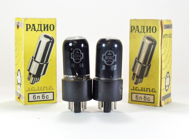 NOS NIB Current Match Pair Pano Soviet 6V6GT 6P6S Refelektor Sovtek Plant Tubes