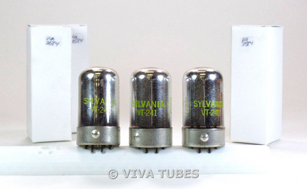 NOS Matched Trio (3) Sylvania USA VT-241 [1201 / 7E5] Top Get Vacuum Tubes 100+%