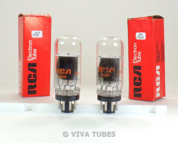 NOS NIB Date Matched Pair RCA USA 2050A Grey Plate Coin Base Vacuum Tubes