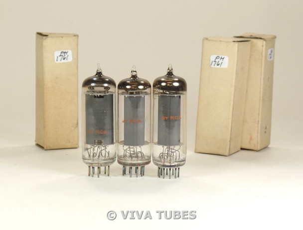 NOS NIB Matched Trio (3) RCA USA 5763 [6062] Grey Plate Top O Get Vacuum Tubes