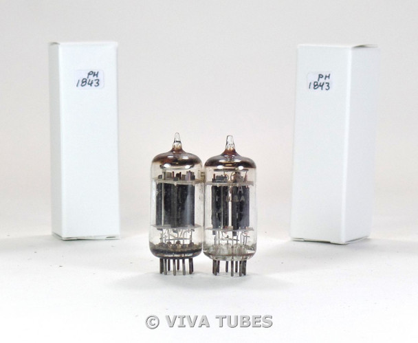 Matched Pair Unknown USA 5687WA Black T Plate O Get S-Rods Vacuum Tubes 78%