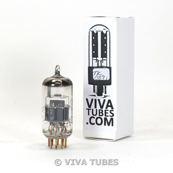 Siemens Germany E88CC / 7308 [6922 6DJ8] Gray Shield Gold Pin Vacuum Tube 76/76%