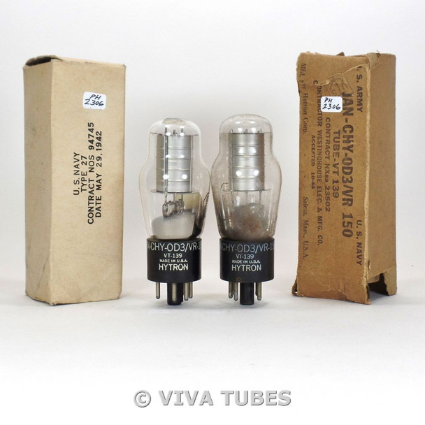 True NIB NOS Matched Pair CBS/Hytron JAN-CHY-0D3/VR-150/VT-139 Vacuum Tubes