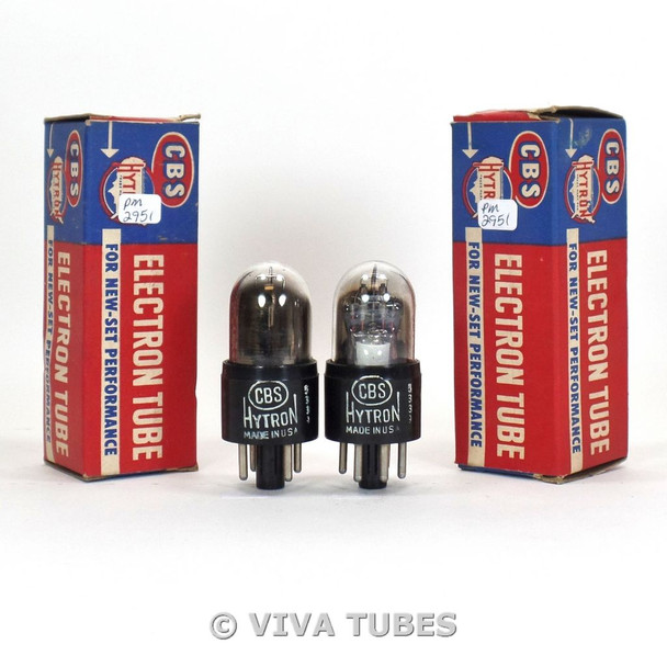 RARE GLASS True NOS NIB Date Matched Pair CBS-Hytron USA 0Z4G[OZ4] Vacuum Tubes