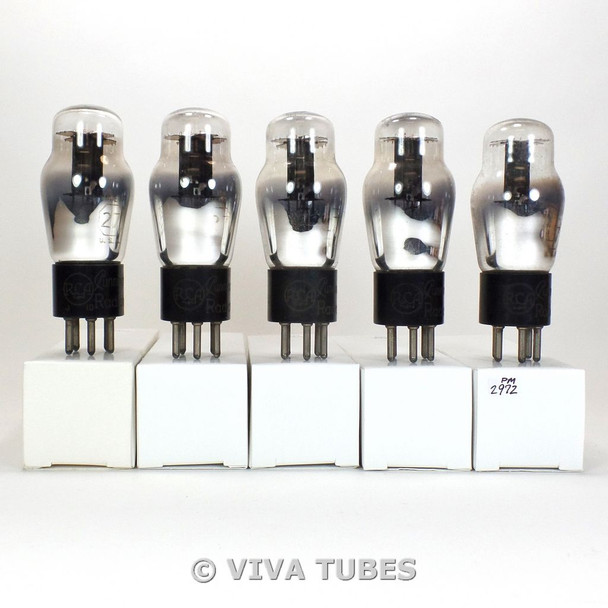 Matched Sleeve (5) RCA Cunningham Type 27 Black Plate ENGRAVED Vacuum Tubes 90%