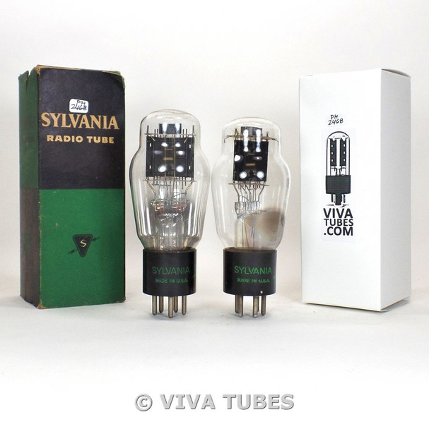 Tests NOS Matched Pair Sylvania USA Type 47 Black Plate [] Get Vacuum Tubes