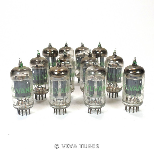 1968 Date Code Matched Set of 12x Sylvania 5963 [Industrial 12AU7] Vacuum Tubes