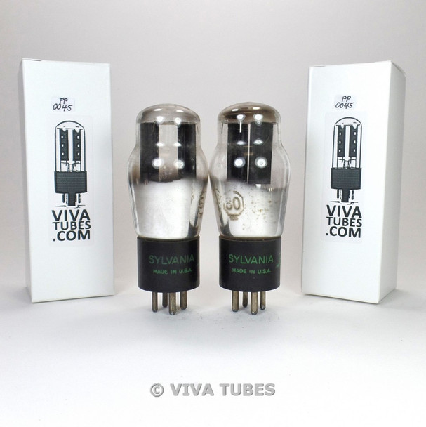 Tests NOS Date Matched Pair Sylvania US Type 80 Rectfier Vacuum Tubes