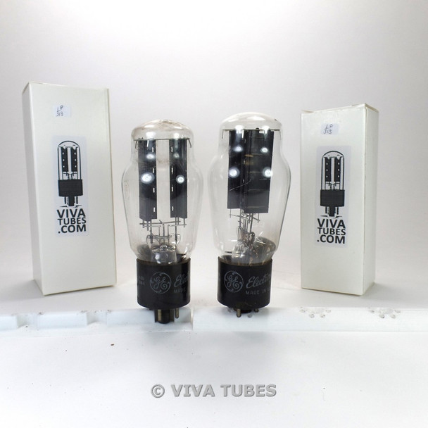 Tests NOS Date Matched Pair GE USA 5U4G Black Plate Vacuum Tubes 100+%