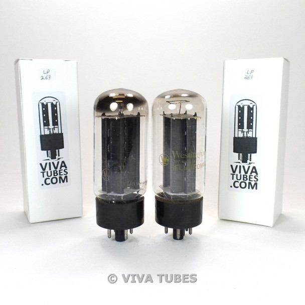 Tests NOS Matched Pair Westinghouse USA 5U4G Black Plate TALL Vacuum Tubes