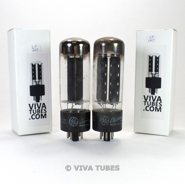 Tests NOS Date Matched Pair GE US 5U4GA Black Plate TALL Vacuum Tubes