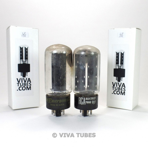 Matched Pair RCA USA 5U4GB Black Plate 1963 Vacuum Tubes Test = 50/48 & 48/48