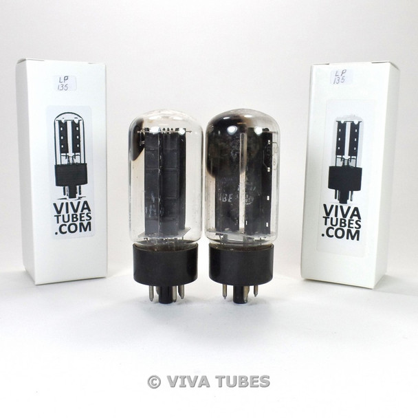 Tests NOS Matched Pair RCA USA 5U4GB Black Plate Vacuum Tubes