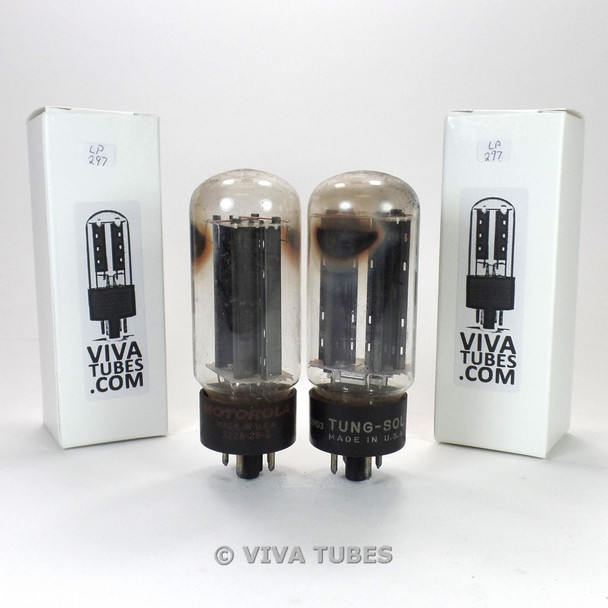 Tests NOS Matched Pair Tung-Sol US 5U4GB Black Plate Vacuum Tubes 100+%