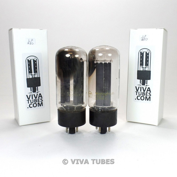 Tests NOS Matched Pair Westinghouse USA 5U4GB Black Plate TALL Vacuum Tubes