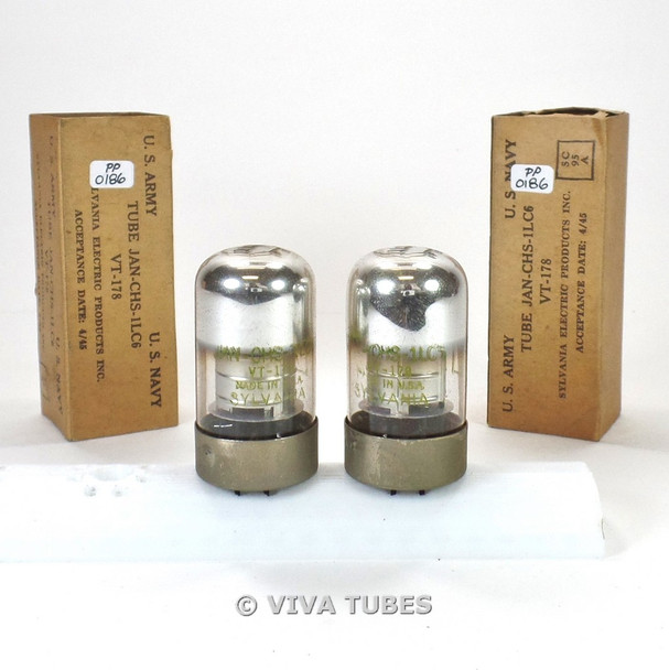 True NOS NIB Matched Pair Sylvania USA JAN-CHS-1LC6/VT-178 Vacuum Tubes 100%+