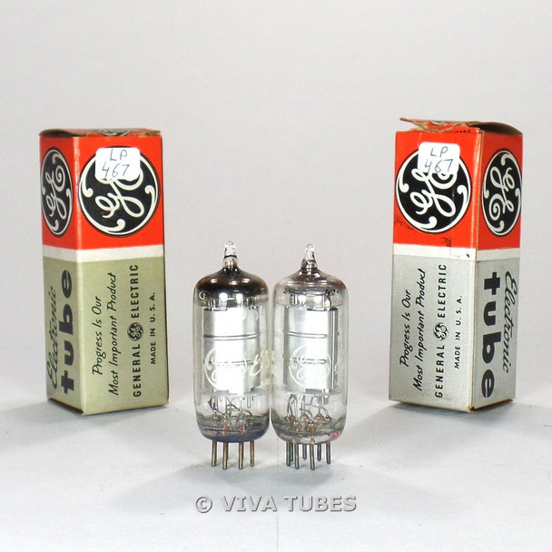 True NOS NIB Matched Pair GE USA 3S4 [DL92] Silver Plate Radio Tubes 100%