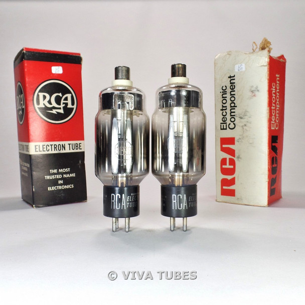 True NOS NIB Matched Pair RCA USA 3B28 Silver Plate 3 Mica Vacuum Tubes 100%