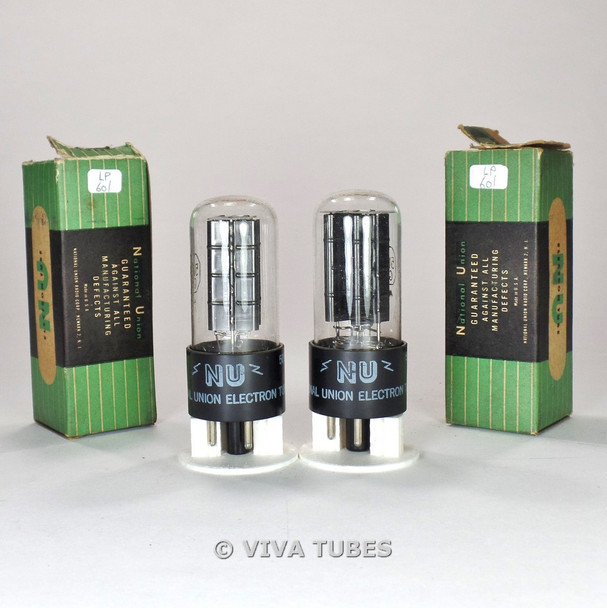 True NOS NIB Date Matched Pair National Union NU USA 5W4GT Vacuum Tubes