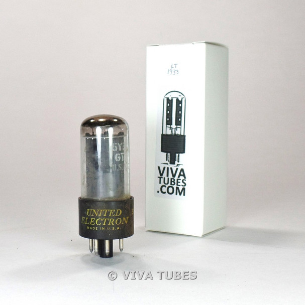 Tests NOS United Electron USA 5Y3GT Grey Plate Top O Get Vacuum Tube 100%