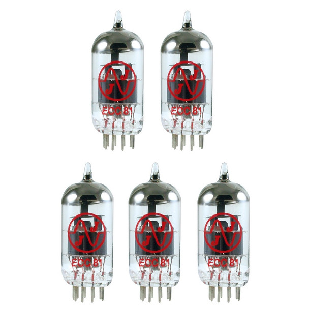 New Matched Quintet (5) JJ 12AT7 / ECC81 Vacuum Tubes