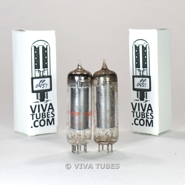 Tests NOS Matched Pair - Sylvania USA 6AQ5A [EL90] - Vacuum Tubes 100%+