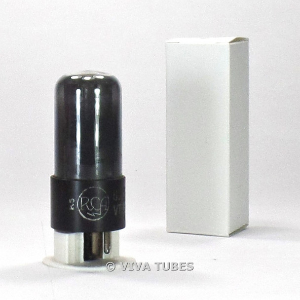True NOS 1944 Current Tested RCA Black Plate VT-107A / JAN-CRC-6V6GT Tube