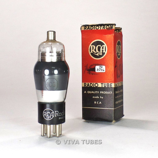 True NOS NIB RCA USA 1C6 Silver Ribbed Plate Side Get Smoked Glass Vacuum Tube