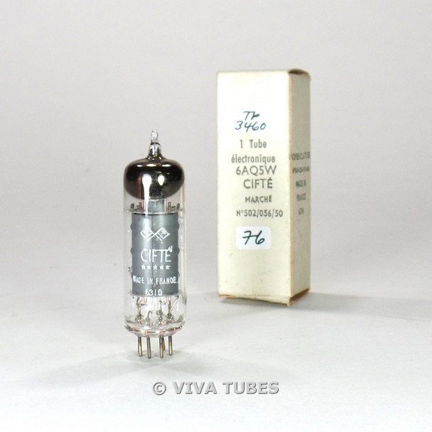 True NOS NIB Cifte/Mazda France 6AQ5W [EL90] Grey Ribbed Plate Vacuum Tube