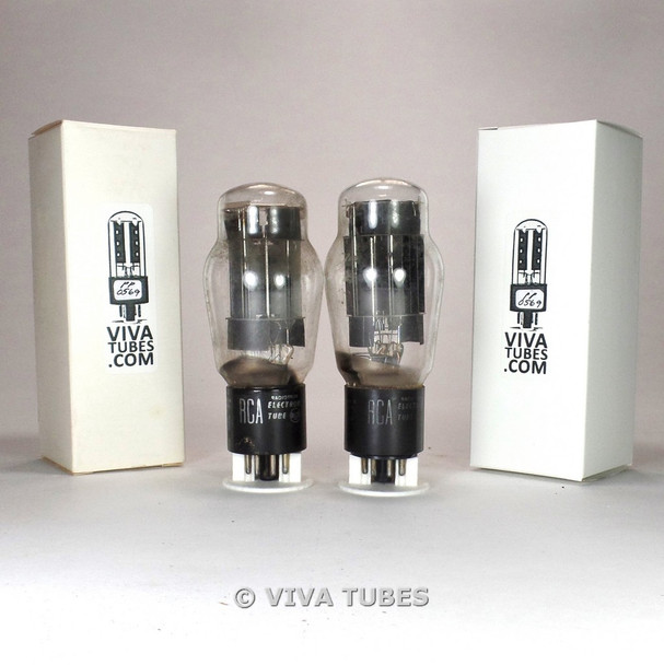 Tests NOS Date Matched Pair RCA USA 6AS7G Black Plate 3 Mica Vacuum Tubes 100%+