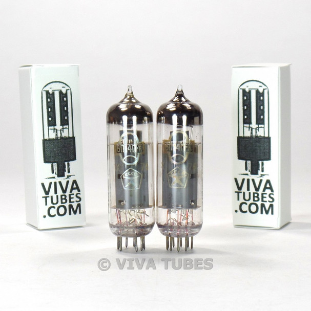 True NOS Ip Matched Pair (2) Soviet Era 6P14P-K = E84L / 6BQ5 / EL84 Tubes