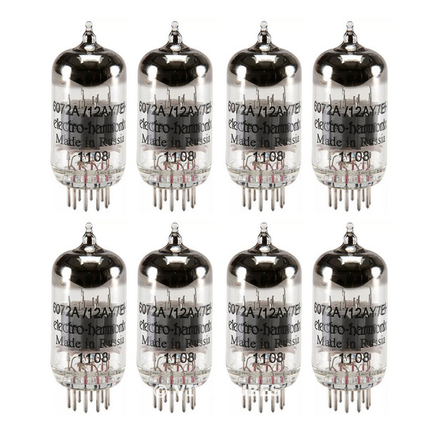 Brand New Gain Matched Octet (8) Electro-Harmonix 12AY7 / 6072A Vacuum Tubes