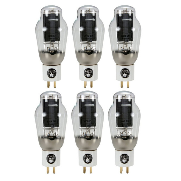 New Matched Sextet (6) Electro-Harmonix 300B Gold Pins Ceramic Vacuum Tubes