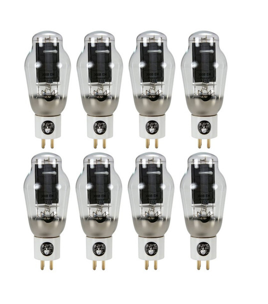 New Matched Octet (8) Electro-Harmonix 300B Gold Pins Ceramic Vacuum Tubes