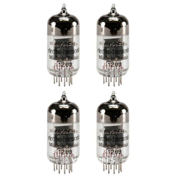 Brand New Gain Matched Quad (4) Electro-Harmonix 6922 (6DJ8) Vacuum Tubes