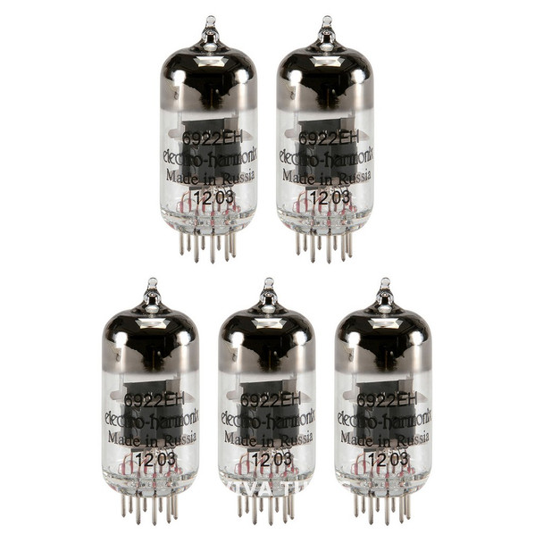 Brand New Gain Matched Quintet (5) Electro-Harmonix 6922 (6DJ8) Vacuum Tubes