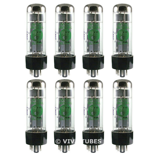 New Current Matched Octet (8) Electro-Harmonix EL34 Small Bottle Vacuum Tubes