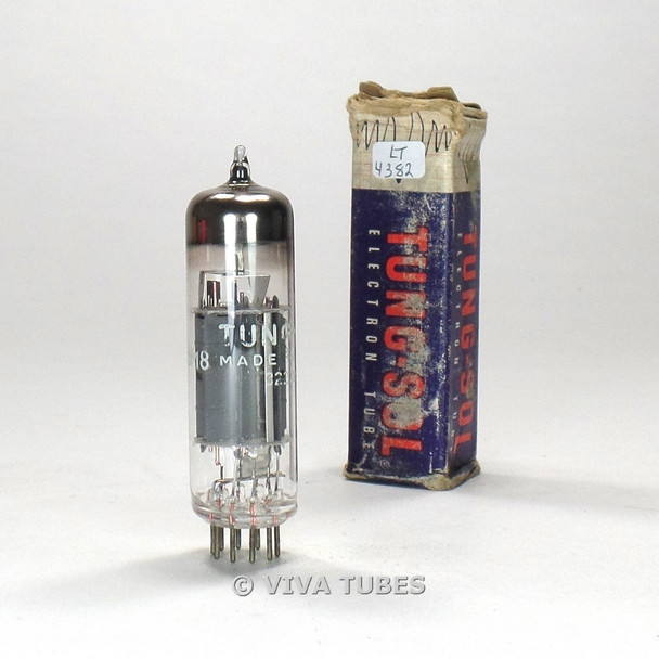 True NOS NIB Tung-Sol USA 6BM8 Grey Plate Top O Get Vacuum Tube 100%+