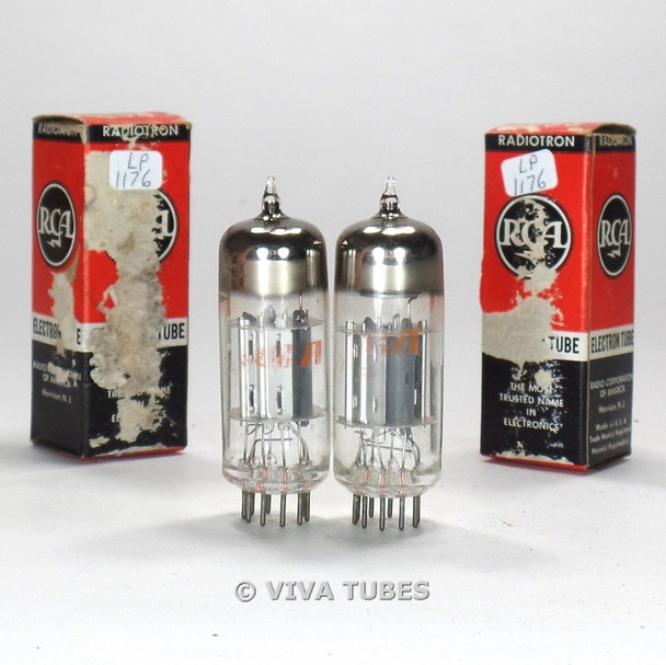 True NOS NIB Matched Pair RCA USA 6BN8 Grey Plate O Get Vacuum Tubes 100%+