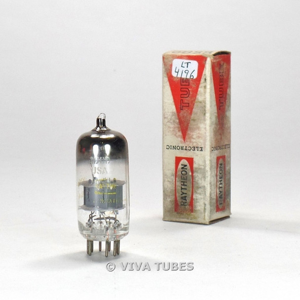 True NOS NIB Raytheon USA 6BS8 [6BQ7A = 6BZ7] Grey Plate Top O Get Vacuum Tube